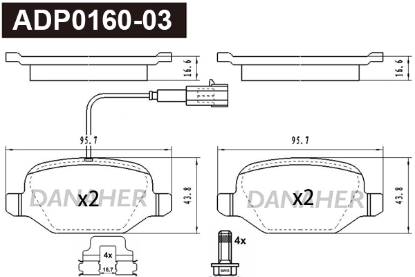 Brake Pad Set, disc brake (ADP0160-03)