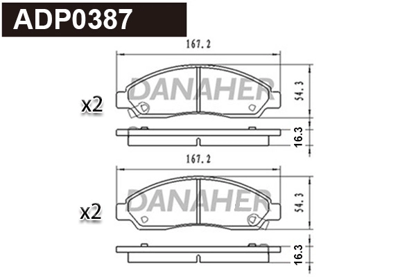 Brake Pad Set, disc brake (ADP0387)