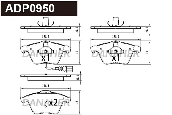 Brake Pad Set, disc brake (ADP0950)
