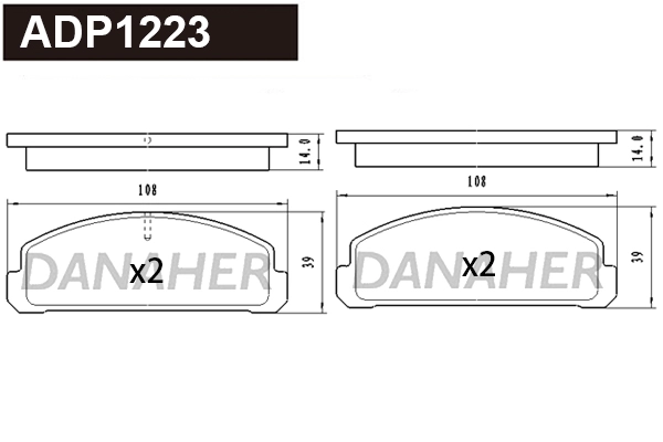 Brake Pad Set, disc brake (ADP1223)