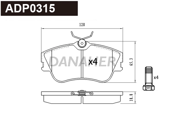 Brake Pad Set, disc brake (ADP0315)