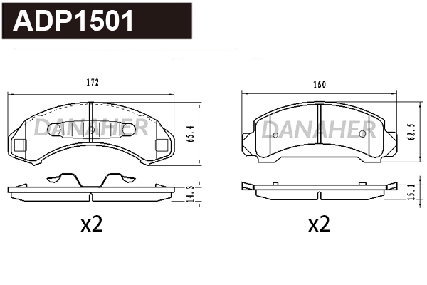 Brake Pad Set, disc brake (ADP1501)