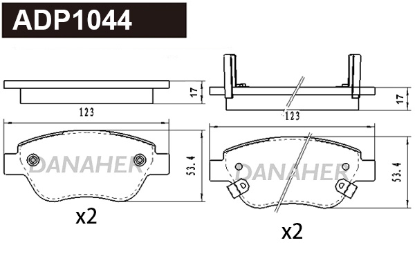 Brake Pad Set, disc brake (ADP1044)