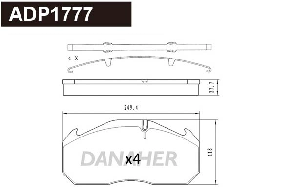 Brake Pad Set, disc brake (ADP1777)