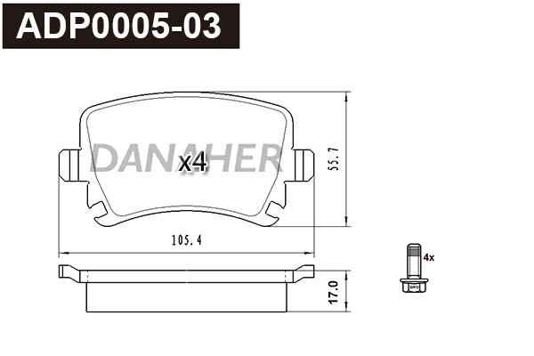 Brake Pad Set, disc brake (ADP0005-03)
