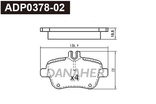 Brake Pad Set, disc brake (ADP0378-02)