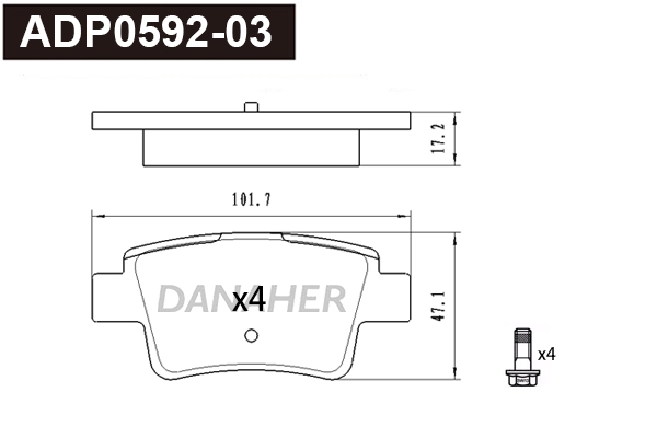 Brake Pad Set, disc brake (ADP0592-03)