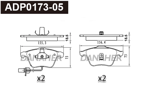 Brake Pad Set, disc brake (ADP0173-05)