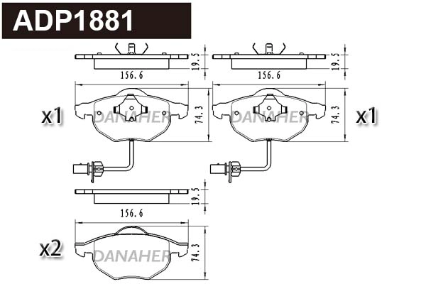 Brake Pad Set, disc brake (ADP1881)