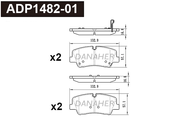 Brake Pad Set, disc brake (ADP1482-01)
