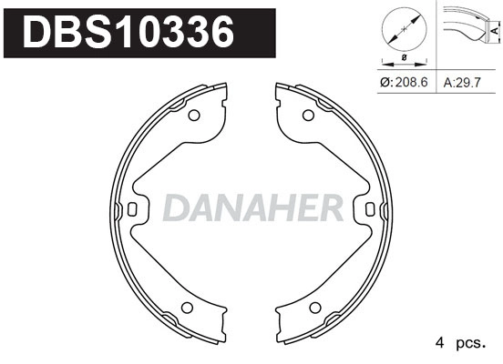 Brake Shoe Set, parking brake (DBS10336)
