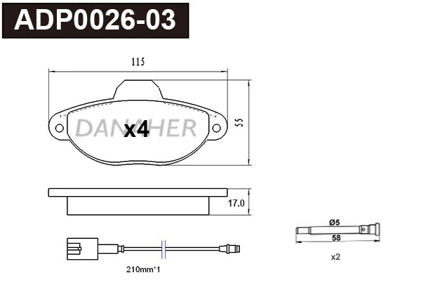Brake Pad Set, disc brake (ADP0026-03)