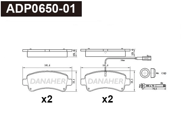 Brake Pad Set, disc brake (ADP0650-01)