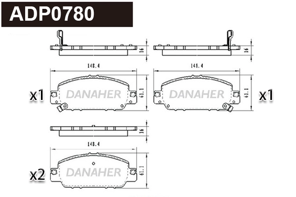 Brake Pad Set, disc brake (ADP0780)