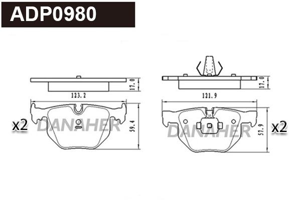 Brake Pad Set, disc brake (ADP0980)