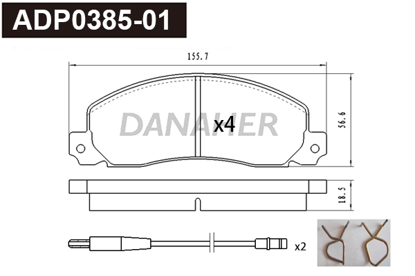 Brake Pad Set, disc brake (ADP0385-01)