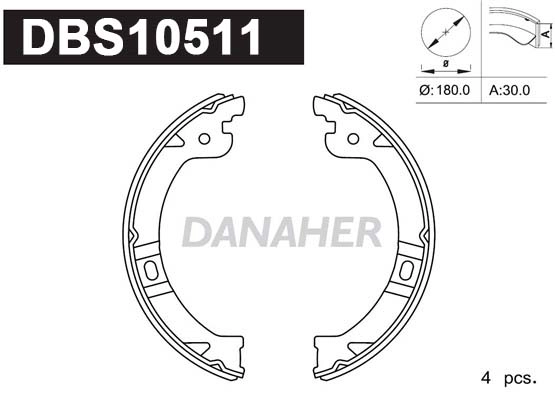Brake Shoe Set, parking brake (DBS10511)