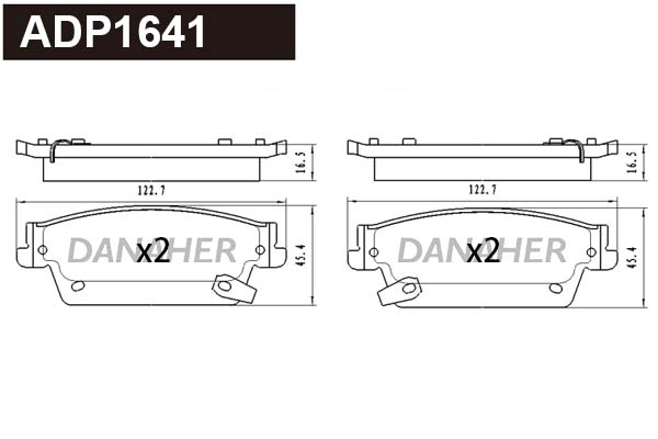 Brake Pad Set, disc brake (ADP1641)