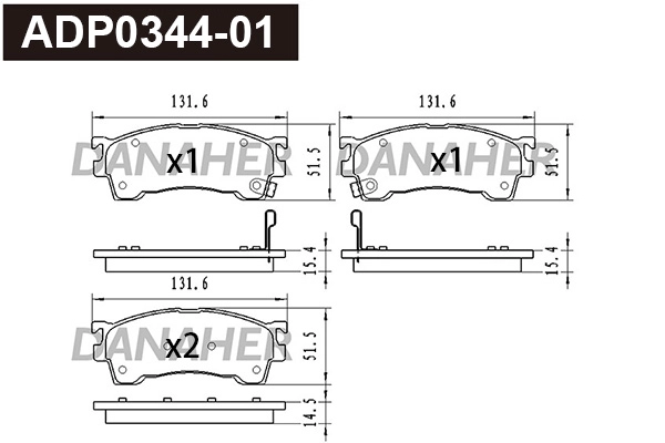 Brake Pad Set, disc brake (ADP0344-01)