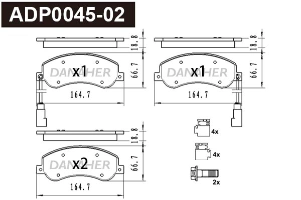 Brake Pad Set, disc brake (ADP0045-02)