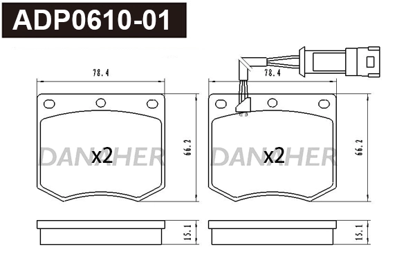 Brake Pad Set, disc brake (ADP0610-01)