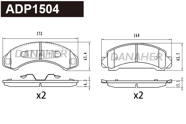 Brake Pad Set, disc brake (ADP1504)