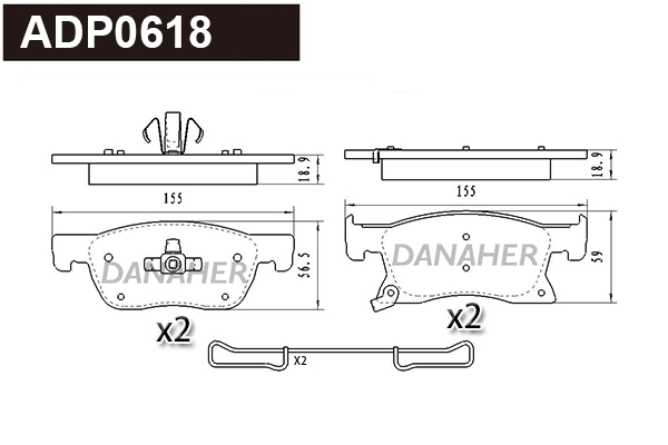 Brake Pad Set, disc brake (ADP0618)