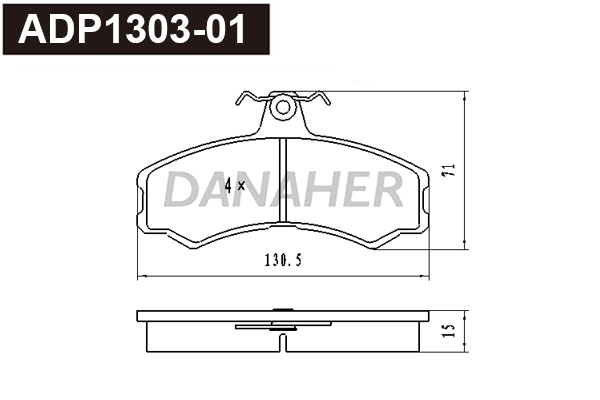 Brake Pad Set, disc brake (ADP1303-01)