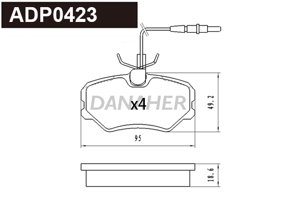 Brake Pad Set, disc brake (ADP0423)