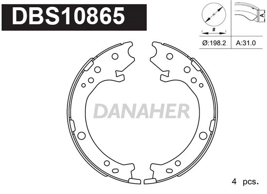 Brake Shoe Set, parking brake (DBS10865)