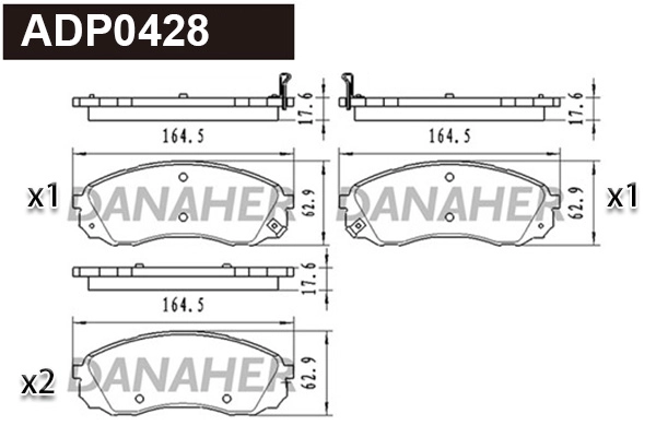 Brake Pad Set, disc brake (ADP0428)