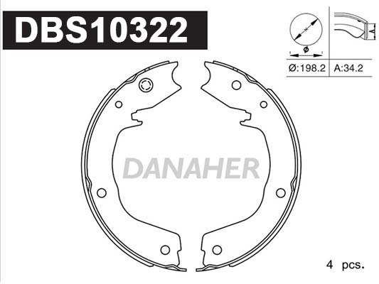 Brake Shoe Set, parking brake (DBS10322)