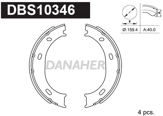 Brake Shoe Set, parking brake (DBS10346)