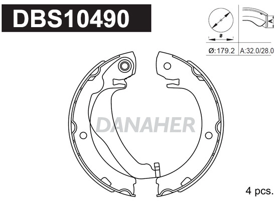 Brake Shoe Set, parking brake (DBS10490)