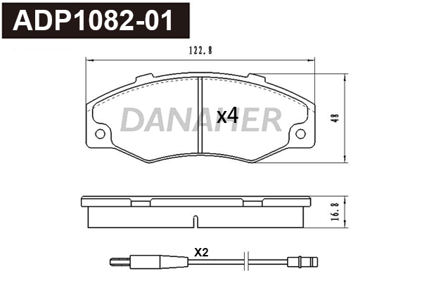 Brake Pad Set, disc brake (ADP1082-01)