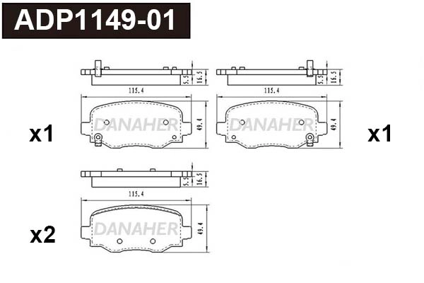 Brake Pad Set, disc brake (ADP1149-01)