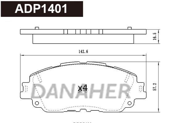 Brake Pad Set, disc brake (ADP1401)
