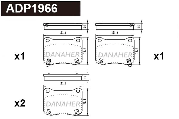 Brake Pad Set, disc brake (ADP1966)