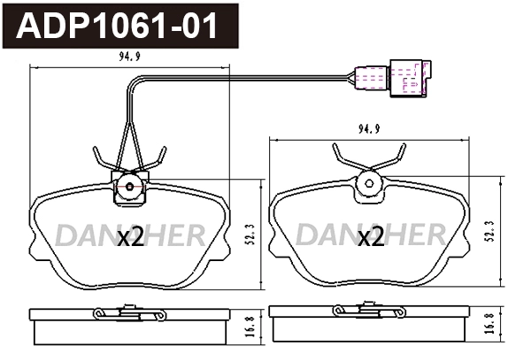 Brake Pad Set, disc brake (ADP1061-01)