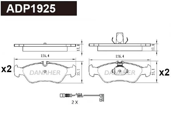 Brake Pad Set, disc brake (ADP1925)