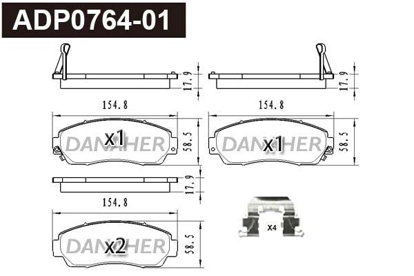 Brake Pad Set, disc brake (ADP0764-01)
