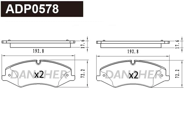Brake Pad Set, disc brake (ADP0578)