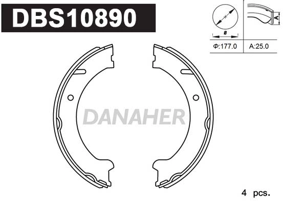 Brake Shoe Set, parking brake (DBS10890)