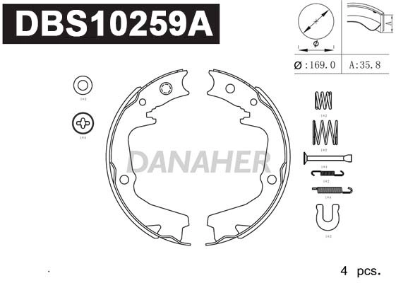 Brake Shoe Set, parking brake (DBS10259A)