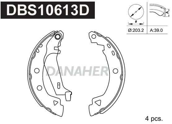 Brake Shoe Set (DBS10613D)