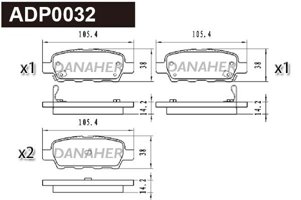 Brake Pad Set, disc brake (ADP0032)