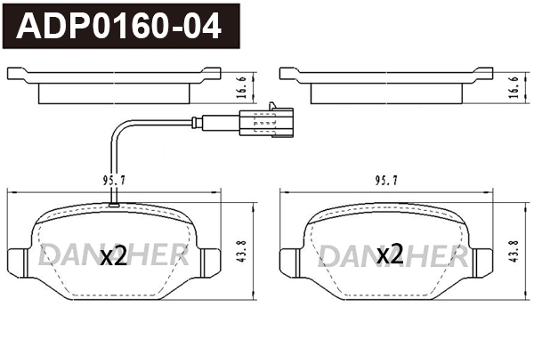 Brake Pad Set, disc brake (ADP0160-04)