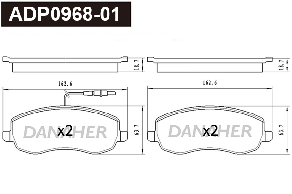 Brake Pad Set, disc brake (ADP0968-01)