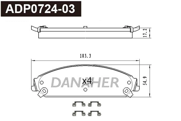 Brake Pad Set, disc brake (ADP0724-03)