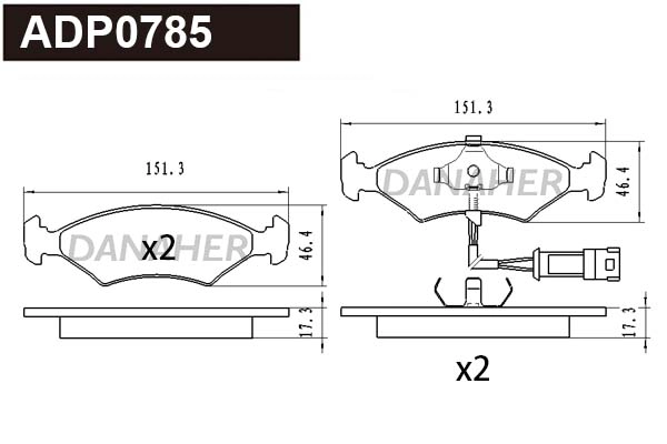 Brake Pad Set, disc brake (ADP0785)